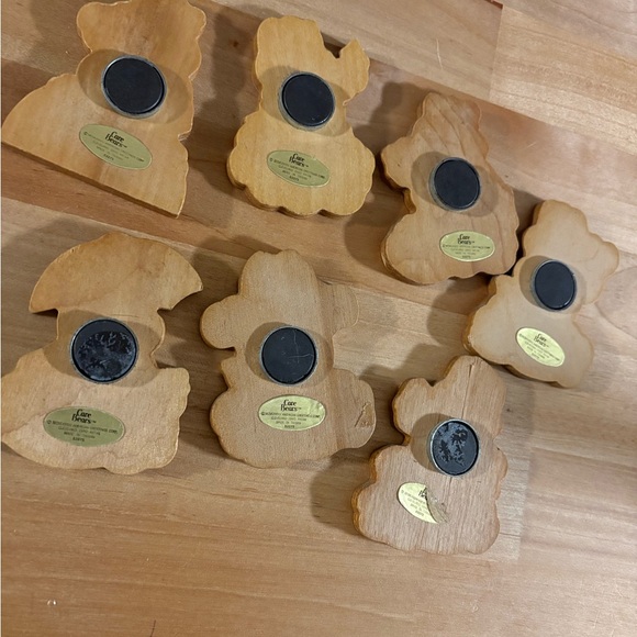 Lot 7 vintage Care Bears Wooden Magnets Set 80s wood - Picture 7 of 10
